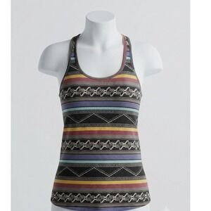 Active Basic Women Southwestern Geometric Striped Racerback Tank Top S
